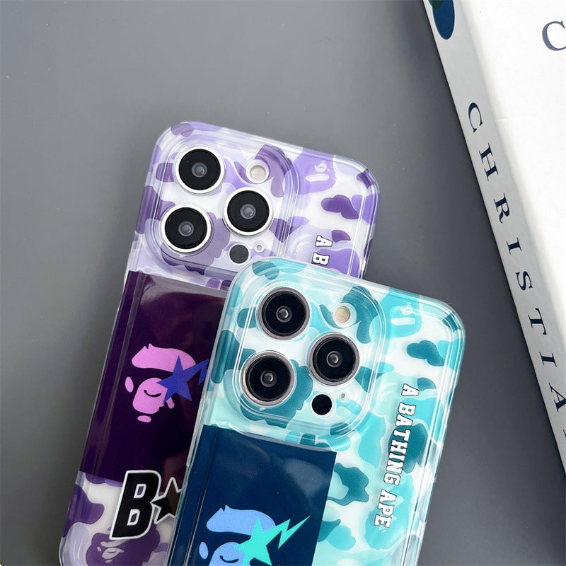 CaseNerd "Ape Sta Purple Camo & Teal Camo" iPhone Case