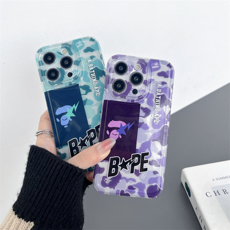 CaseNerd "Ape Sta Purple Camo & Teal Camo" iPhone Case